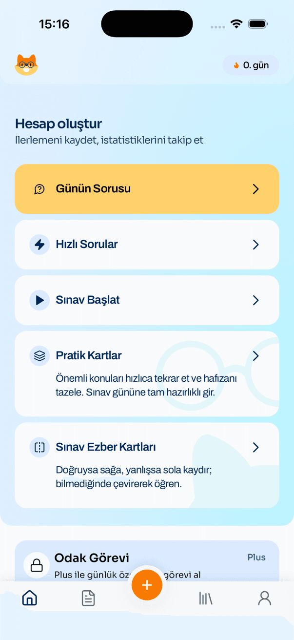 benzersor mobil uygulama ana sayfa ekranı